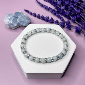 Soothing Courage - Aquamarine 6mm Bead Bracelet