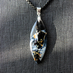 Natural Rare 18 Ct. Pietersite Stone Necklace