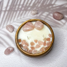 Load image into Gallery viewer, Peaceful Love - Rose Quartz Crystal Infused Soy Candle
