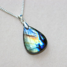 Load image into Gallery viewer, Amazing 23 Ct. Natural Labradorite Pear Shape Gemstone Necklace
