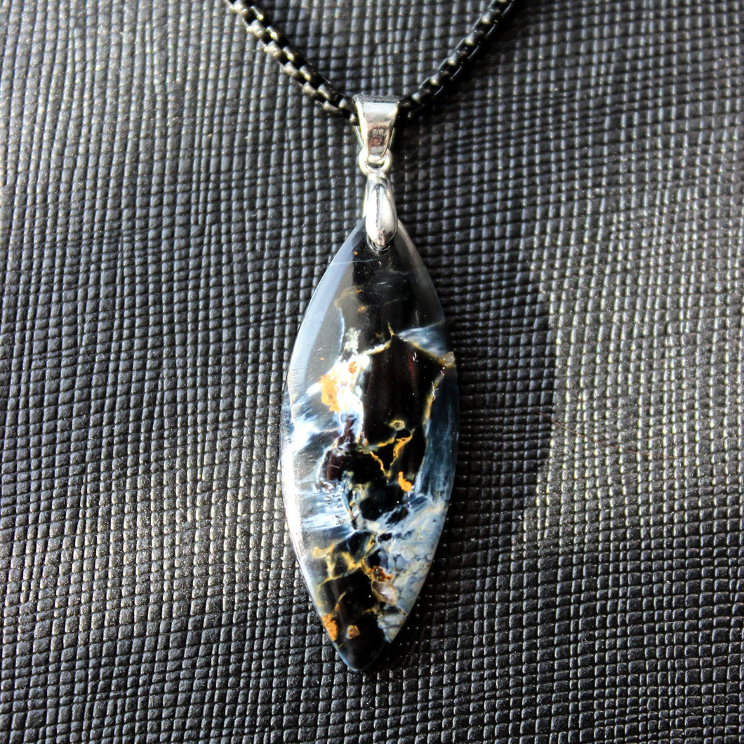 Natural Rare 18 Ct. Pietersite Stone Necklace