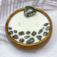 Load image into Gallery viewer, Wealth &amp; Success - Iron Pyrite Infused Wood Soy Candle
