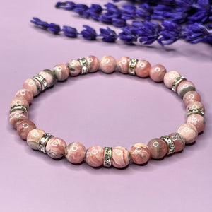 Rhodochrosite 6mm Bead Bracelet