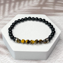 Load image into Gallery viewer, Strength &amp; Protection - Faceted Tiger&#39;s Eye &amp; Onyx 6mm Bead Bracelet
