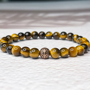 Lucky Shield - Tiger Eye 6mm Bead Bracelet