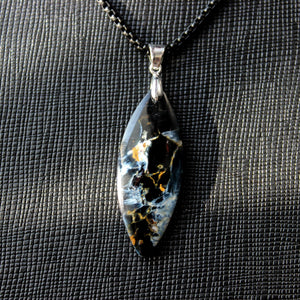 Natural Rare 18 Ct. Pietersite Stone Necklace