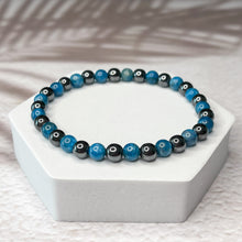 Load image into Gallery viewer, Self-expression - Apatite &amp; Hematite 6mm Bead Bracelet
