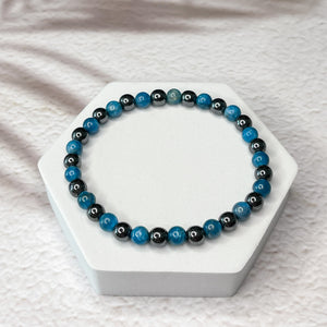 Self-expression - Apatite & Hematite 6mm Bead Bracelet