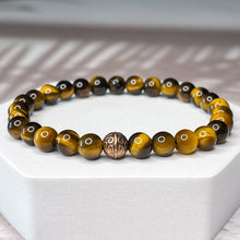 Load image into Gallery viewer, Lucky Shield - Tiger Eye 6mm Bead Bracelet
