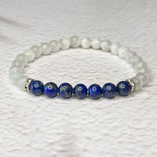 Load image into Gallery viewer, Inner Peace - Selenite &amp; Lapis Lazuli 6mm Bead Bracelet
