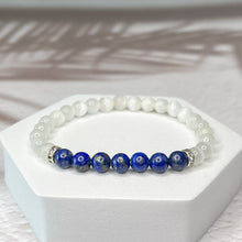 Load image into Gallery viewer, Inner Peace - Selenite &amp; Lapis Lazuli 6mm Bead Bracelet
