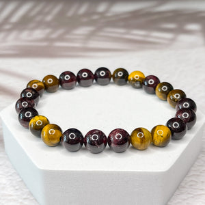 Inspiring Willpower - Garnet & Tiger Eye 8 mm