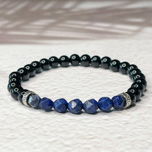 Load image into Gallery viewer, Strength &amp; Serenity - Onyx &amp; Faceted Lapis Lazuli 6mm Bead Bracelet
