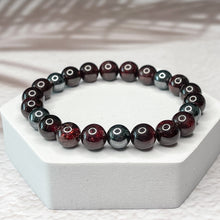 Load image into Gallery viewer, Energizing Harmony - Garnet &amp; Hematite 8mm Bead Bracelet
