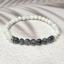 Load image into Gallery viewer, Positive Energy - Moonstone &amp; Tourmalinated Quartz 6mm Bead Bracelet
