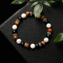 Load image into Gallery viewer, Limitless Strength - Howlite, Onyx &amp; Tiger Eye 8mm Bead Bracelet
