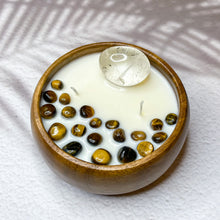 Load image into Gallery viewer, Cleansing Energy - Quartz &amp; Tiger Eye Infused Soy Candle
