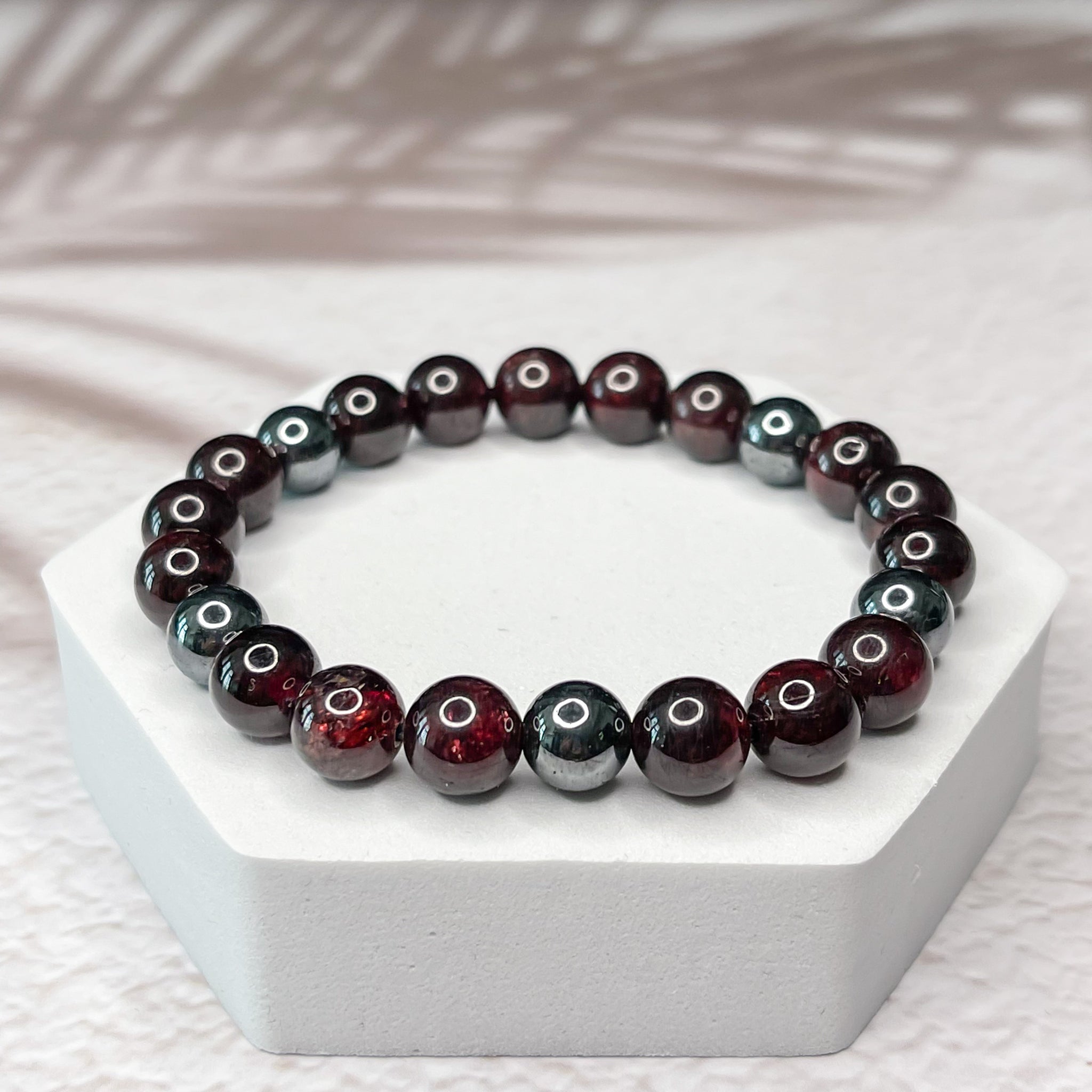 Energizing Harmony - Garnet & Hematite Bracelet | Style of Zen