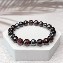 Load image into Gallery viewer, Energizing Harmony - Garnet &amp; Hematite 8mm Bead Bracelet
