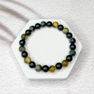 Golden Power - Golden Tiger Eye & Onyx 8mm Bead Bracelet