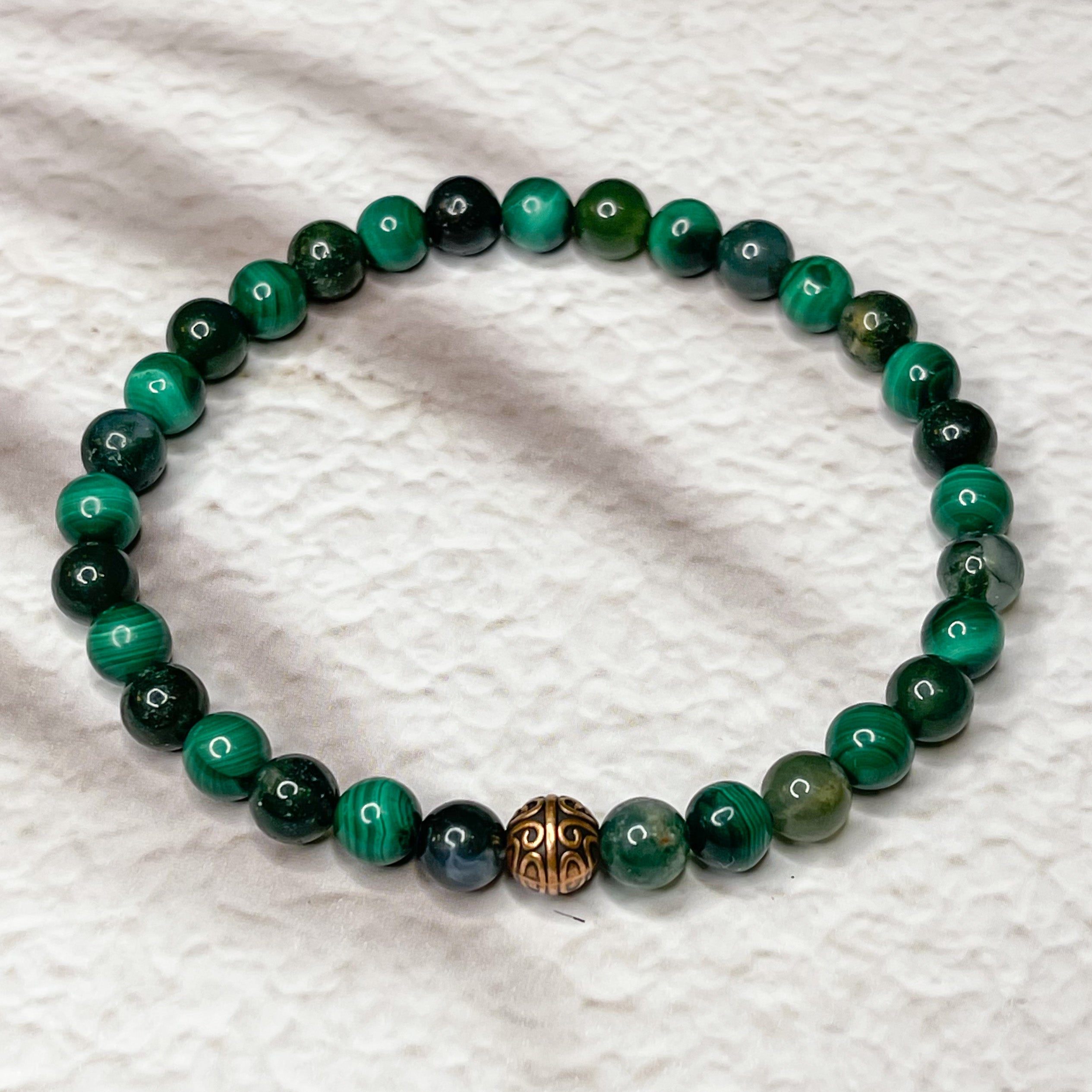 Men's Abundance Spiritual Bracelet, Green MOSS AGATE Bracelet with 9 E –  CelticSynergy