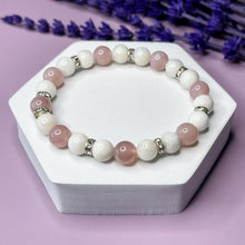 Load image into Gallery viewer, Soothing Love - Moonstone &amp; Madagascar Rose Quartz 7mm Bead Bracelet
