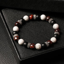 Load image into Gallery viewer, Limitless Potential - Howlite, Onyx &amp; Red Tiger Eye 8mm Bead Bracelet
